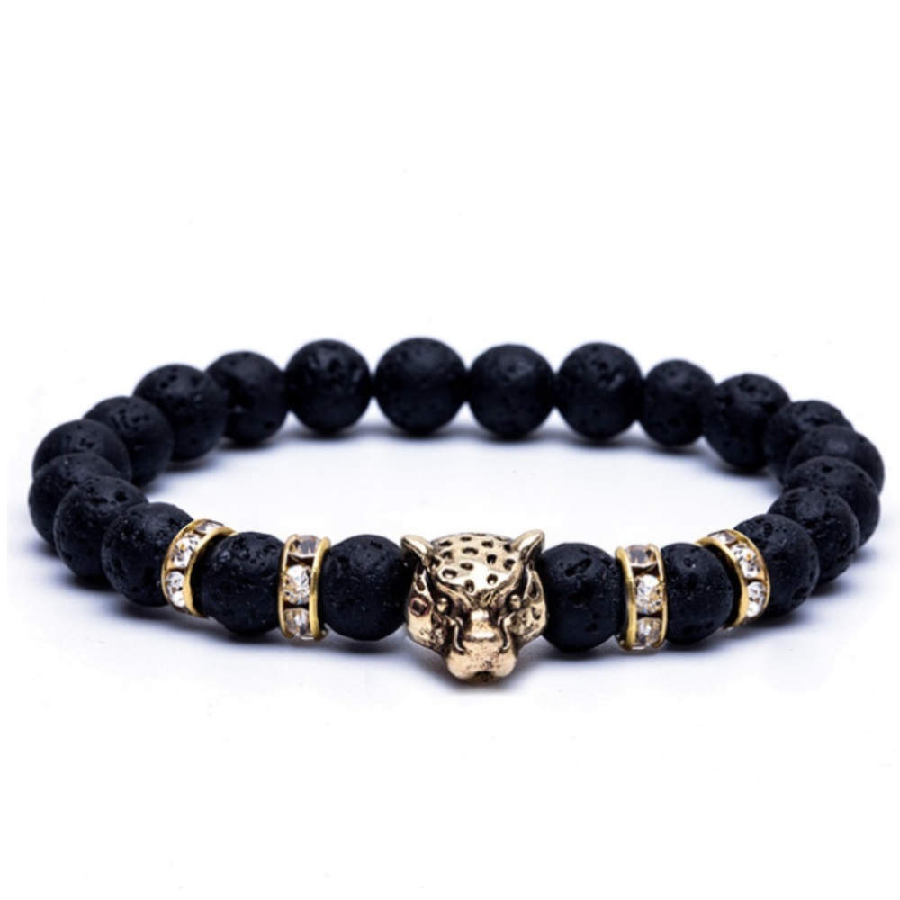 Organic®️ Lava Stone Gold Jaguar Bracelet